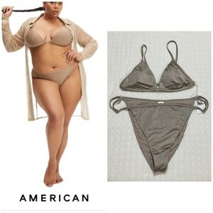 NWT Good American Satin Mink Bikini Size Large 2XL